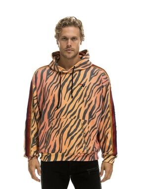 Aviator Nation CLASSIC VELVET RELAXED PULLOVER HOODIE TIGER XL unisex